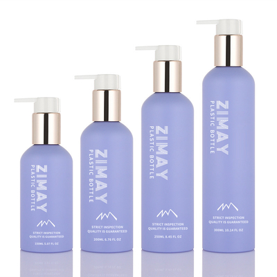 Çevre dostu PET 150ml 200ml 250ml 8 oz yeni stil buzlu menekşe vücut yıkama losyonu duş jeli altın pompalı şişe