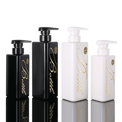 Toptan 100ml 200ml 300ml Üçgen Şekli Geri Dönüşüm Plastik Pet Losyon Kabı Siyah Havasız Pompa 500ml Şampuan Şişeleri