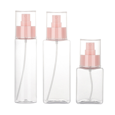 PET Plastik 100ml Sprey Şişeleri 24mm Ağızlı İnce Mist Serigrafi