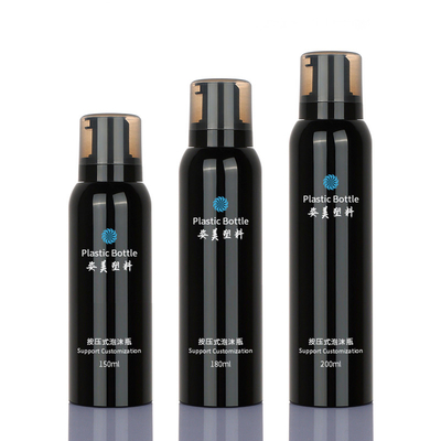 Silindir PET 180ml 200ml Ambalaj Siyah Köpük Sabunluk Şişe Pompası Havasız