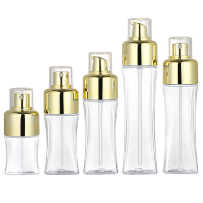 50ml 150ml Plastik Kozmetik Sprey Şişesi Altın Pres İnce Mist Pompa Püskürtücü