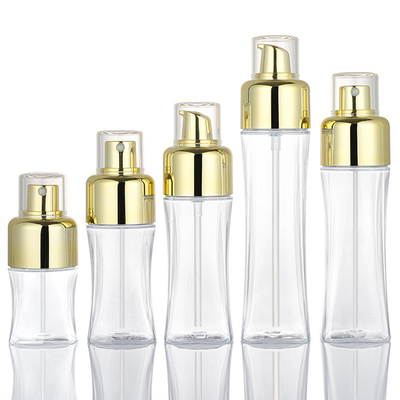 50ml 150ml Plastik Kozmetik Sprey Şişesi Altın Pres İnce Mist Pompa Püskürtücü