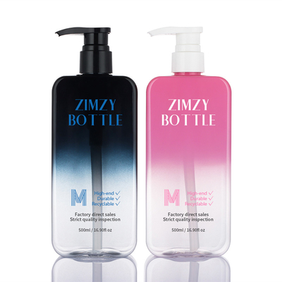 Havasız Pompa Degrade Pembe Siyah ile 500ml Boş Temizle Kozmetik Losyon Şişesi