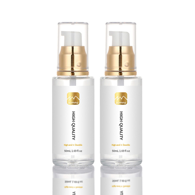 Lüks Altın Top ile 50ml Cam Lüks Mat Boş Kozmetik Serum Saç Yağı Losyon Konteynerleri