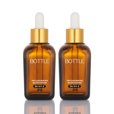 50ml Damlalıklı Boş Serum Kabı Kozmetik Saç Yağı Özel Logo Cam Serum Şişesi