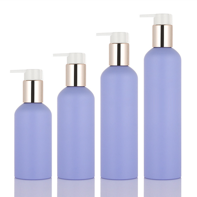 Çevre dostu PET 150ml 200ml 250ml 8 oz yeni stil buzlu menekşe vücut yıkama losyonu duş jeli altın pompalı şişe