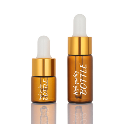 Buzlu 5ml 10ml Boş Kozmetik Şişe Amber Damlalıklı Yuvarlak Yüz Serum Şişesi