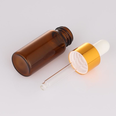 Buzlu 5ml 10ml Boş Kozmetik Şişe Amber Damlalıklı Yuvarlak Yüz Serum Şişesi