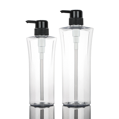 Şeffaf Silindir Yuvarlak Kozmetik Losyon Şişesi 400ML 600ML Siyah Pompa