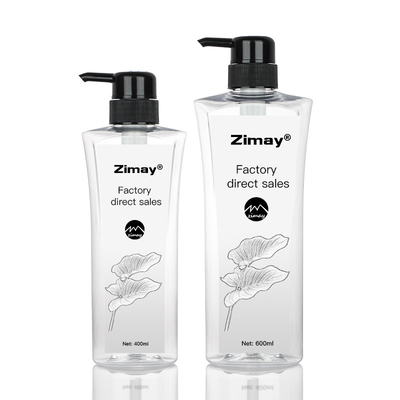 Şeffaf Silindir Yuvarlak Kozmetik Losyon Şişesi 400ML 600ML Siyah Pompa