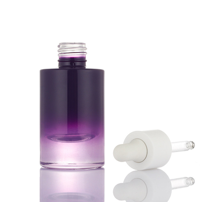 Yeni tasarım küçük ombre mor beyaz pompa 30ml boş serum kabı damlalıklı şişe