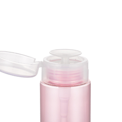 Pembe Makyaj Temizleyici Kozmetik Ambalaj Boş Şişe Mavi Oje Çıkarıcı Basın Pompası Yuvarlak Dağıtıcı Flip Cap