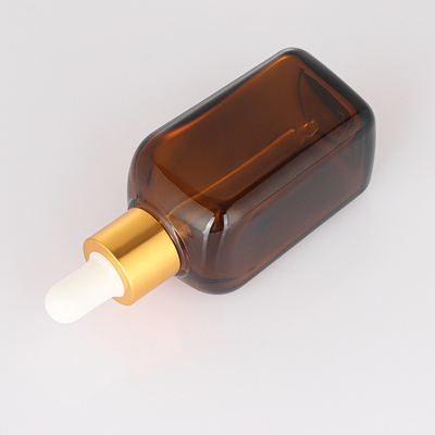 Doldurulabilir Saç Yağı Damlalık Şişesini Özelleştirin Kare Cam Malzeme 50ml