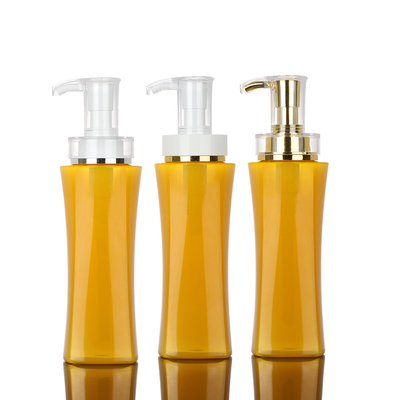 Üç Farklı Pompalı Plastik Amber Sabun Köpük Pompası Sarı Şampuan Şişesi