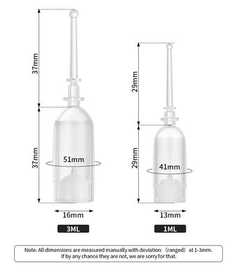 Şeffaf 2 Ml Serum Şişeleri, Havasız Kozmetik Serum Şişeleri Serigrafi