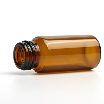Gravür Kozmetik Damlalıklı Şişe 1oz Kapasiteli Amber Şeffaf Yuvarlak