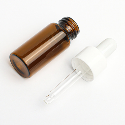 Gravür Kozmetik Damlalıklı Şişe 1oz Kapasiteli Amber Şeffaf Yuvarlak
