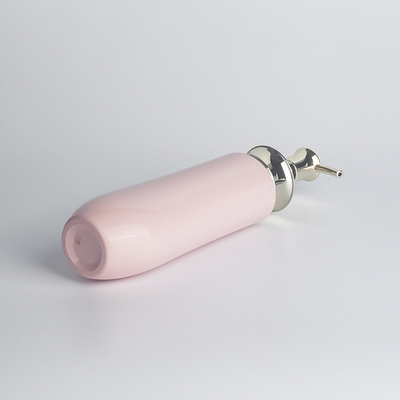 Lüks 300ml 500ml 700ml PET Beyaz Pembe Birim Popüler Özel Logo Altın Pompa Plastik Şampuan Şişesi