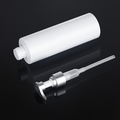 PET Beyaz Yuvarlak Duş Jeli 200ml 500ml Gümüş Üst Serum Saç Kremi Plastik Şampuan Pompası Cilt Bakımı Ambalaj Şişesi