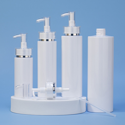 Lüks 250ml 500ml Beyaz Yuvarlak Boş Saç Kremi Duş Jeli Plastik Ambalaj Altın Hdpe Şampuan Şişesi