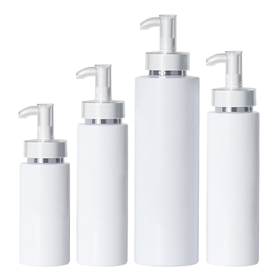 Lüks 250ml 500ml Beyaz Yuvarlak Boş Saç Kremi Duş Jeli Plastik Ambalaj Altın Hdpe Şampuan Şişesi
