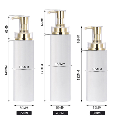 Beyaz Yuvarlak Boş Havasız Losyon Kabı Küçük Çevre Dostu 300ml Mini Losyon Lüks Şampuan Şişesi
