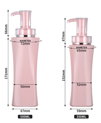 Boş 350ml 500 Ml Lüks Vücut Losyonu Ambalaj Duş Jeli Kabı Pembe Şampuan Şişeleri