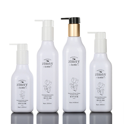 200ml 300ml 350ml 400ml Lüks Biyobozunur Benzersiz Kare Kozmetik Losyon Havasız Altın Pompa Şişesi