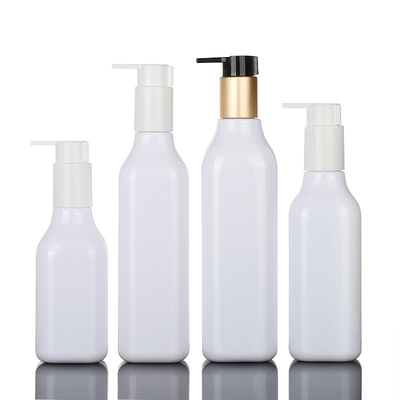 200ml 300ml 350ml 400ml Lüks Biyobozunur Benzersiz Kare Kozmetik Losyon Havasız Altın Pompa Şişesi