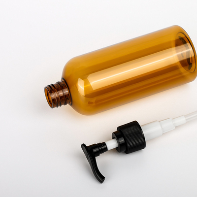 Boş 200ml 300ml Plastik Kozmetik Kapları Ambalaj Lüks Amber Şampuan Losyon Pompa Şişesi