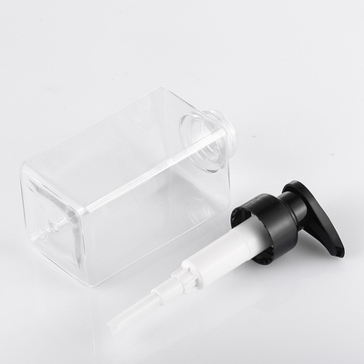 44mm Pompa 550ml ile Geri Dönüşümlü Kare Şeffaf Plastik Losyon Şişeleri