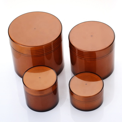 Plastik Boş 4 Oz Kapaklı Kozmetik Kavanoz Amber Renkli Geniş Ağızlı